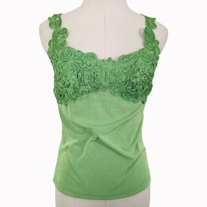 Bellessa Lime Green Camisole Tank Top NWT Sleeveless Y2K